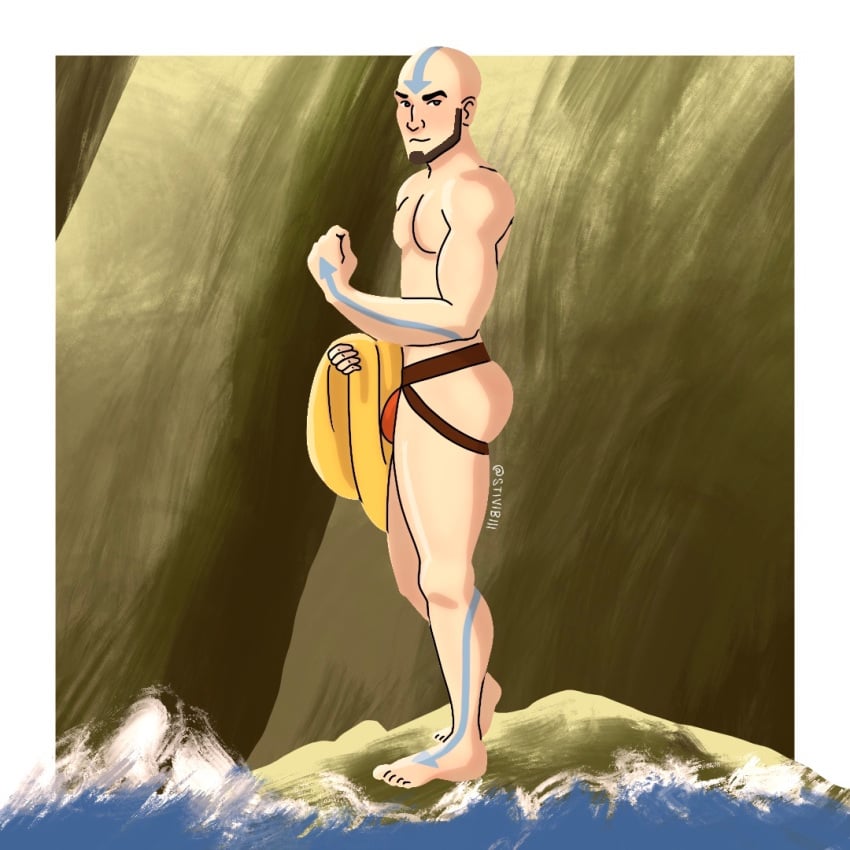 1boy aang air_nomad airbender_tattoo avatar_legends avatar_the_last_airbender beard jockstrap jockstrap_only male male_only nickelodeon nicktoons solo solo_male stivibiii the_avatar the_legend_of_korra underwear