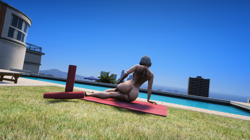 3d brittany_angel juicy_butt nopixel sunbathing tagme tattoo wet white_hair