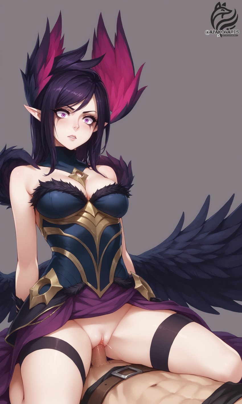 ai_generated ayakonarts cowgirl_position goth_girl league_of_legends morgana riot_games