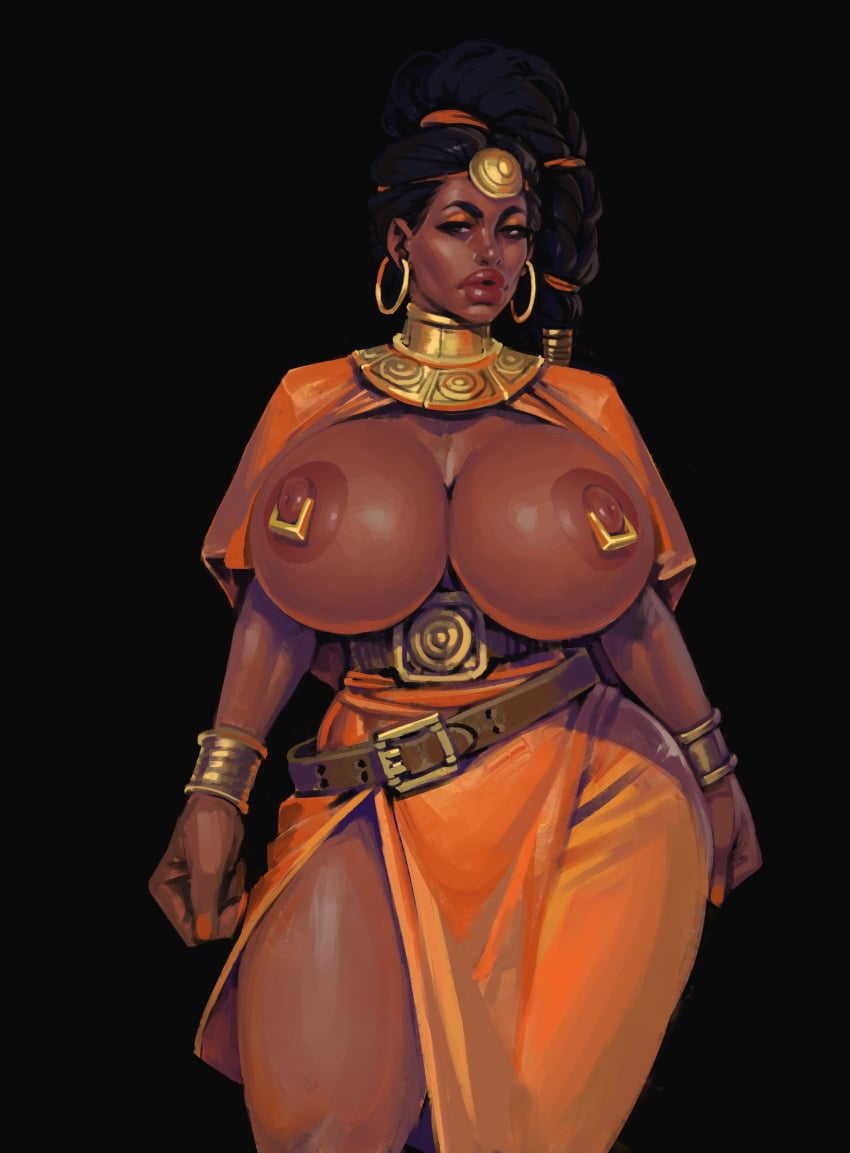 1girls big_areola big_ass big_breasts big_hips big_lips big_nipples bimbo bimbo_lips boobsgames caravan_owner_(boobsgames) cleavage_overflow dark-skinned_female dark_hair dark_skin ear_ring female hourglass_figure huge_breasts jewelry long_hair nipple_piercing original_character red_lipstick revealing_clothes skimpy skimpy_clothes skin_tight solo solo_female tanned_skin thin_waist tight_clothing