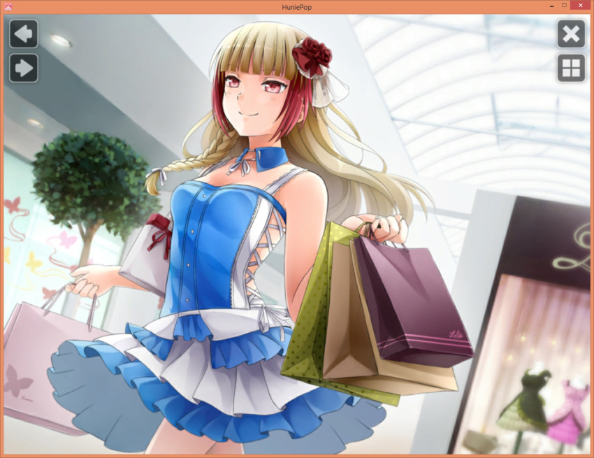 audrey_belrose dyed_hair female female_only huniepop mall shopping