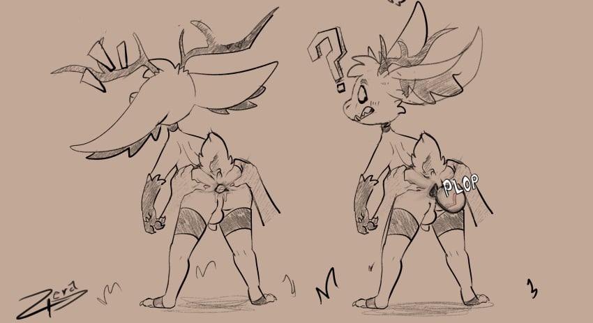 anthro antlers easter easter_egg egg egg_in_ass egg_laying hi_res holidays horn imp jackalope lagomorph leporid male mammal penetration rabbit solo_focus zerauskii