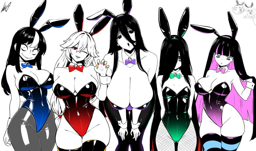 2channel 5girls alexandrina_sebastiane breasts bunny_ears bunnysuit female hasshaku-sama large_breasts lughost noss_&_zakuro noss_the_nosferatu_(crap-man) original panty_&_stocking_with_garterbelt stocking_anarchy tagme the_ring yamamura_sadako zenless_zone_zero