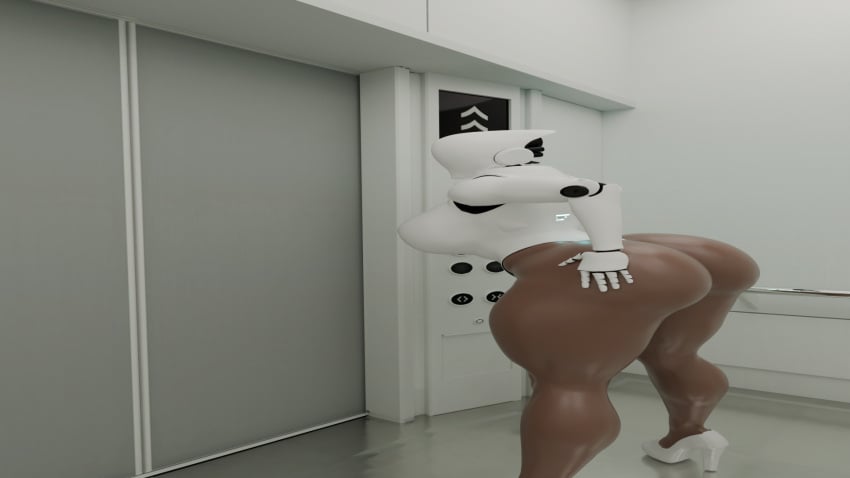 3d big_breasts blender blender_(software) breasts dark_skin elevator female female_only hand_on_butt haydee haydee_(game) huge_ass huge_thighs looking_back self_upload yaboitoxicfrank