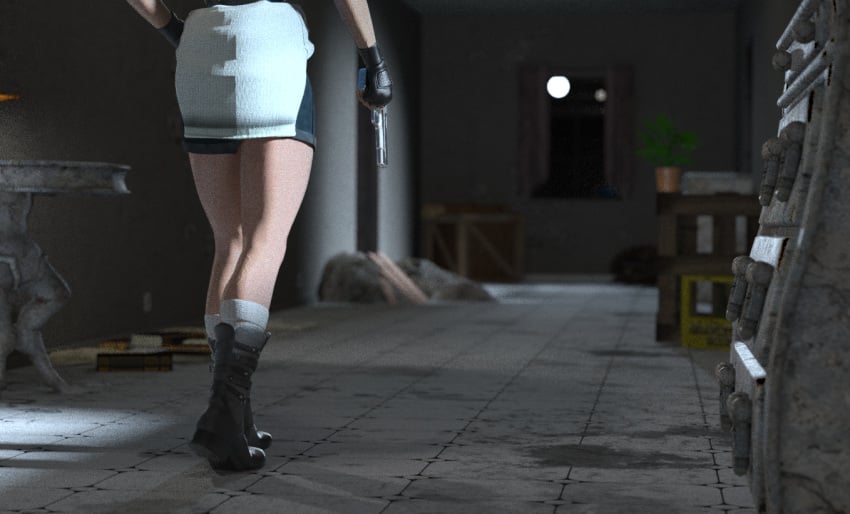 1girls 3d capcom female female_only fully_clothed jill_valentine jill_valentine_(julia_voth) joos3dart muscle muscles muscular resident_evil resident_evil_3 solo virus