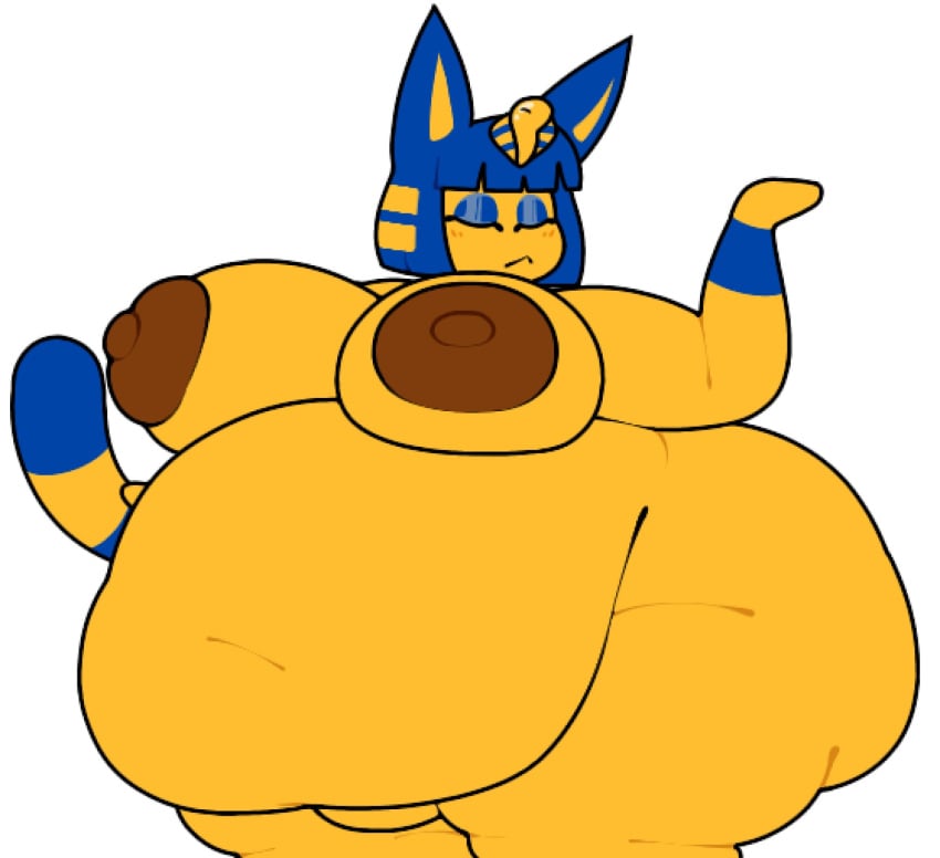 animal_crossing ankha bbw big_breasts breasts chip_at_night cleavage female furry huge_breasts nipples obese overweight tagme thick_thighs wide_hips