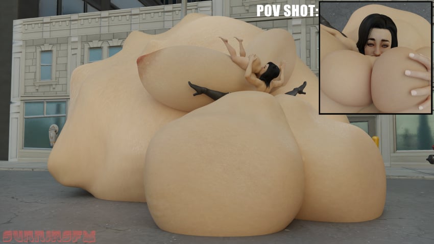 3d face_shot hyper hyper_ass hyper_breasts mass_effect mass_vore miranda_lawson sunninsfw vore vore_belly