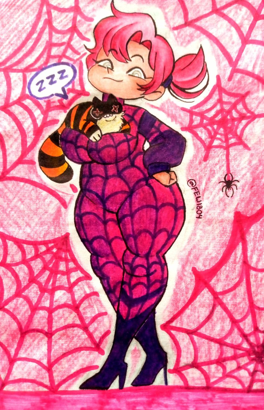 arañas arachnid cobwebs dream_tiger_(govy9807) feli1804 gray_eyes grey_eyes marvel marvel_comics minstlu original_character pelo rosado rose_hair rose_in_hair rspidersona ruby_(minstlu) spider spider-man:_across_the_spider-verse spider-man:_into_the_spider-verse spiders spidersona zzz