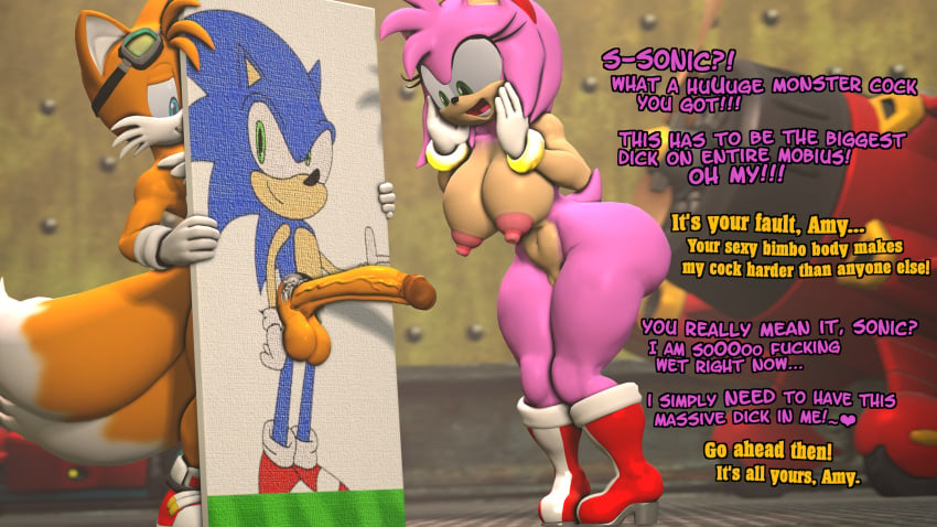 1boy 1boy1girl 1girls 3d 3d_(artwork) age_difference amy_rose anthro ass big_ass big_balls big_breasts big_butt big_penis breasts dialogue dirty_talk disguise duo english_text excited female fox furry gloves hedgehog huge_ass huge_butt huge_cock imminent_sex looking_at_penis male male/female miles_prower older_female penis penis_awe penis_out playful pretending roleplay sarah_dellen sarahdellen sega sfm shoes size_talk sonic_(series) sonic_the_hedgehog_(series) source_filmmaker spoken_heart tagme tails tails_the_fox text twink uncensored younger_male