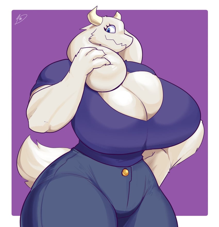 1girls artist_request big_breasts breasts deltarune dreamerknights female goat_mom large_breasts solo toriel undertale white_body white_fur