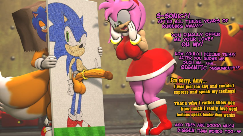 1boy 1boy1girl 1girls 3d 3d_(artwork) age_difference amy_rose anthro ass big_ass big_balls big_butt big_penis cock_ring dialogue disguise duo english_text excited female fox furry gloves hedgehog huge_ass huge_butt huge_cock imminent_sex looking_at_penis male male/female miles_prower older_female paper_bag penis penis_awe penis_out playful pretending ring roleplay sarah_dellen sarahdellen sega sfm shoes sonic_(series) sonic_the_hedgehog_(series) source_filmmaker spoken_heart tagme tails tails_the_fox text twink uncensored younger_male