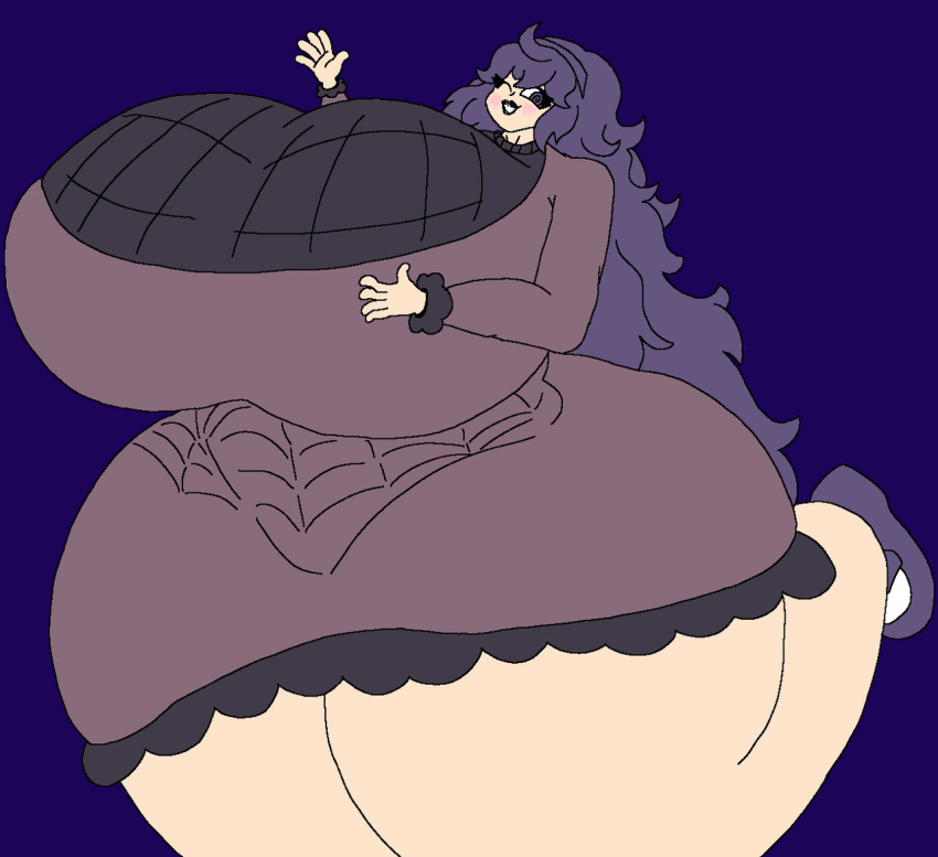 1girls ass ass_bigger_than_head big_ass breasts breasts_bigger_than_head dress enormous_breasts female female_only fully_clothed goth hex_maniac huge_ass huge_hips huge_thighs hyper hyper_ass hyper_breasts hyper_hips hyper_thighs long_hair massive_ass massive_hips massive_thighs nintendo pokemon purple_eyes purple_hair queencurvy smile solo thick_legs thick_thighs wide_hips