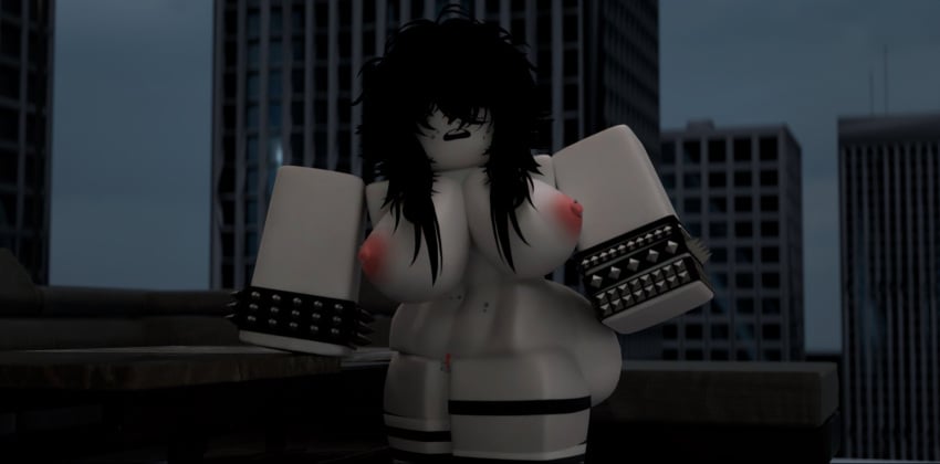 1girls 3d areolae breasts dndoodle emo long_hair looking_at_viewer naked_female nipples nude piercings roblox robloxian self_upload stockings tagme thighs white_skin