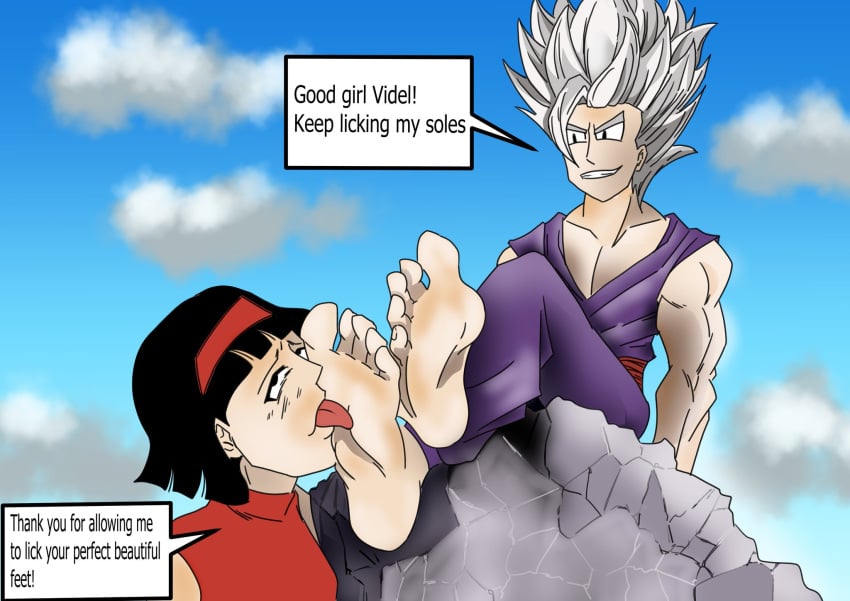 dragon_ball dragon_ball_super dragon_ball_super_super_hero feet foot_fetish foot_worship gohan_beast licking_feet male_foot_fetish son_gohan videl videl_(dragon_ball_super)