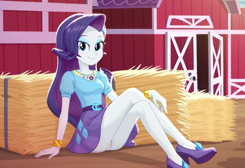 1girls equestria equestria_girls high_heels my_little_pony pussy rarity skirt