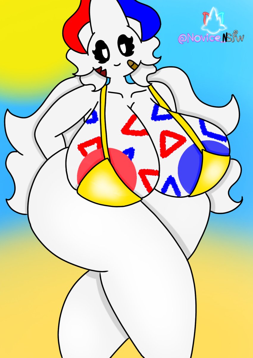 ass ass_bigger_than_head big_body black_eyes breasts breasts_bigger_than_head huge_ass huge_breasts humanoid hyper hyper_ass hyper_breasts nintendo pokemon pokemon_(species) togekiss wings