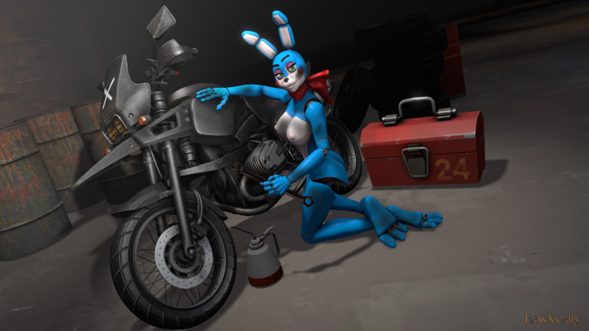 3d feet five_nights_at_freddy's five_nights_at_freddy's_2 foot_fetish hawkvally motorcycle paws toes toy_bonnie_(fnaf) vehicle video_games