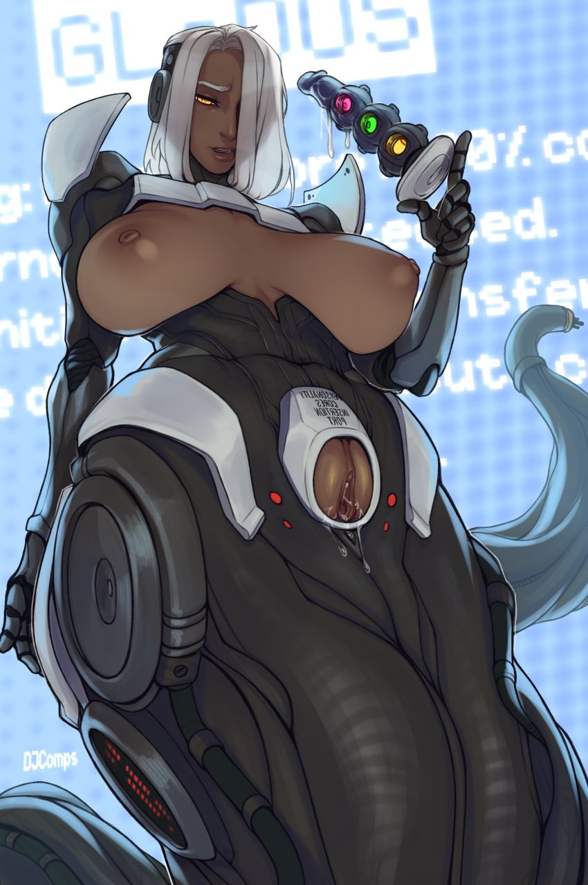 1girls big_breasts breasts cyborg dark-skinned_female dark_skin djcomps fanart female female_only fizzz glados hanging_breasts huge_breasts lamia large_breasts portal_(series) robot robot_girl solo solo_female tagme valve valve_(company)