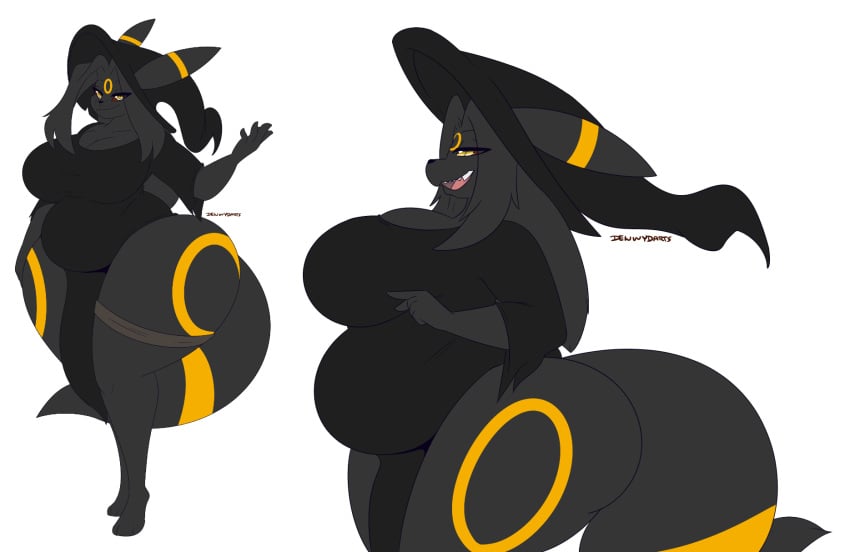 1girls allyson_(dewwydartz) bbw big_ass big_breasts bubble_butt dewwydarts dewwydartz female furry game_freak huge_ass huge_breasts nintendo overweight pokémon_(species) pokemon solo tagme thick_thighs umbreon white_background wide_hips