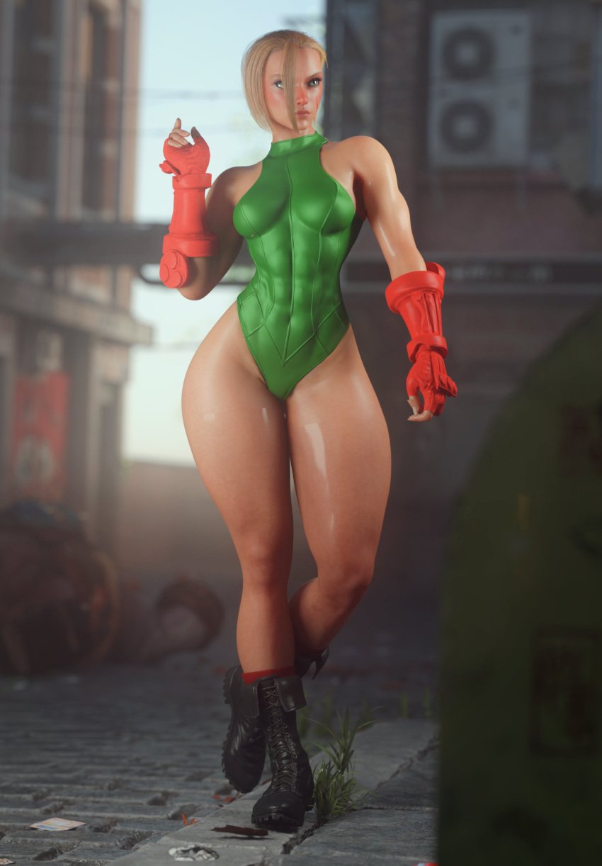 1girls 3d bare_legs blonde_hair blue_eyes boots cammy_white capcom female female_focus female_only full_body fully_clothed leotard noahgraphicz short_hair solo standing street_fighter tagme wide_hips