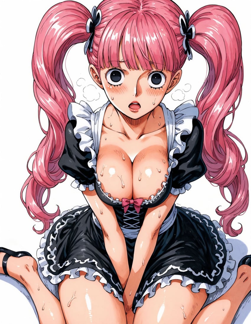 ai_generated alluring black_eyes blush busty female female_focus female_only looking_at_viewer maid maid_dress maid_outfit maid_uniform one_piece open_mouth perona pink_hair ponytails seducing seduction seductive seductive_body seductive_eyes seductive_gaze seductive_look seductive_mouth seductive_pose shiny_hair shiny_skin steamy_breath sweat sweatdrop sweating sweaty sweaty_body twintails voluptuous voluptuous_female yashin