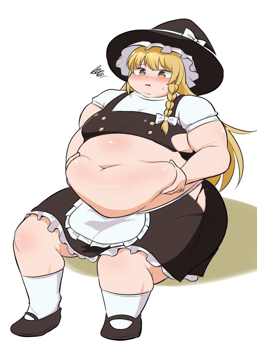 an_chang bbw belly_grab belly_overhang big_belly big_female blush chubby chubby_female double_chin embarrassed fat fat_arms fat_ass fat_female fat_fetish fat_girl fat_woman fatty grabbing_belly large_female marisa_kirisame obese obese_female overweight overweight_female pig plump pork_chop thick_thighs touhou tubby weight_gain