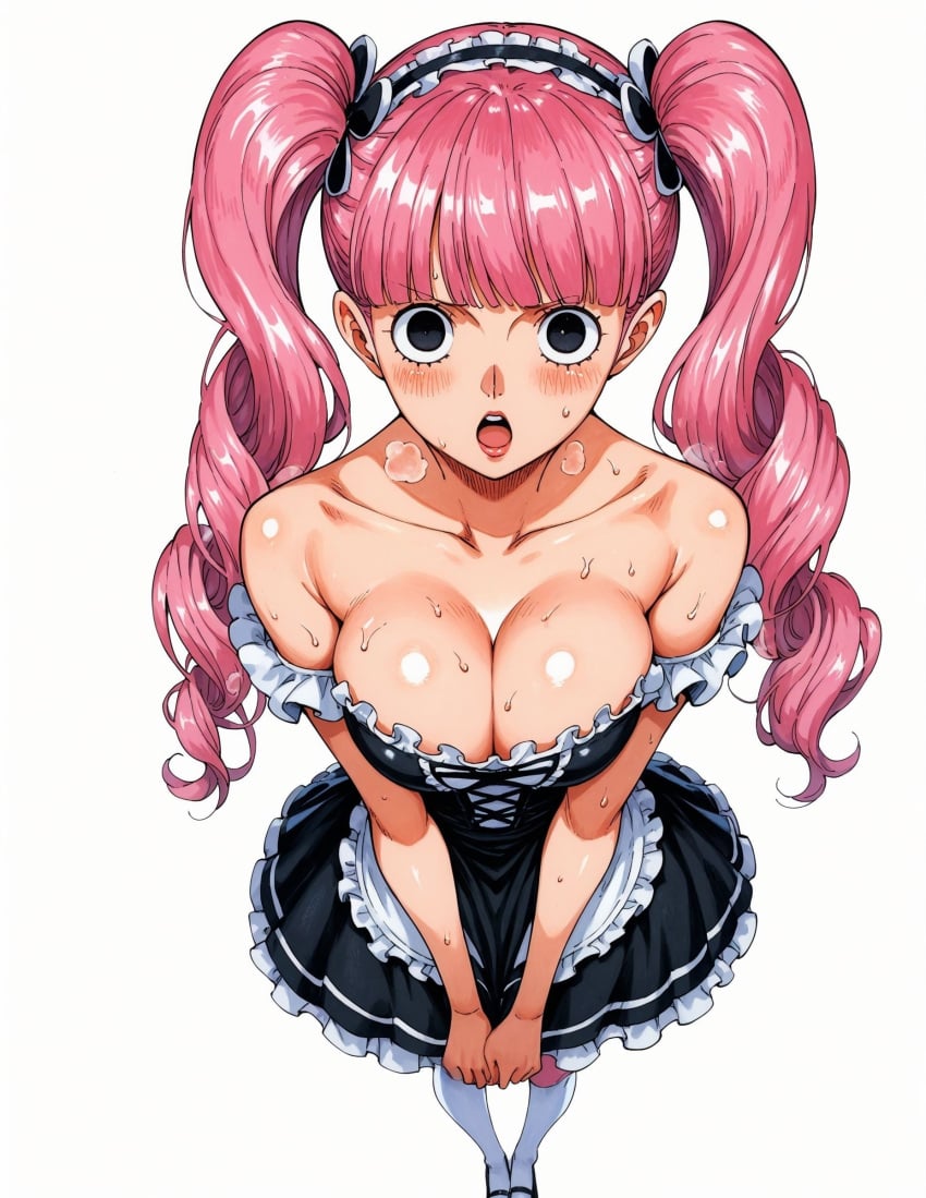 ai_generated alluring black_eyes blush busty female female_focus female_only looking_at_viewer maid maid_dress maid_outfit maid_uniform one_piece open_mouth perona pink_hair ponytails seducing seduction seductive seductive_body seductive_eyes seductive_gaze seductive_look seductive_mouth seductive_pose shiny_hair shiny_skin steamy_breath sweat sweatdrop sweating sweaty sweaty_body twintails voluptuous voluptuous_female yashin