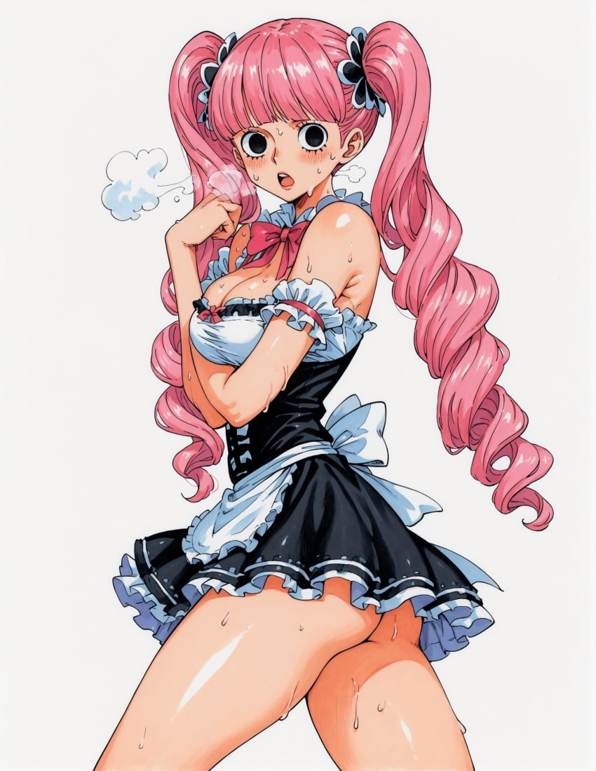 ai_generated alluring black_eyes blush busty female female_focus female_only looking_at_viewer maid maid_dress maid_outfit maid_uniform one_piece open_mouth perona pink_hair ponytails seducing seduction seductive seductive_body seductive_eyes seductive_gaze seductive_look seductive_mouth seductive_pose shiny_hair shiny_skin steamy_breath sweat sweatdrop sweating sweaty sweaty_body twintails voluptuous voluptuous_female yashin