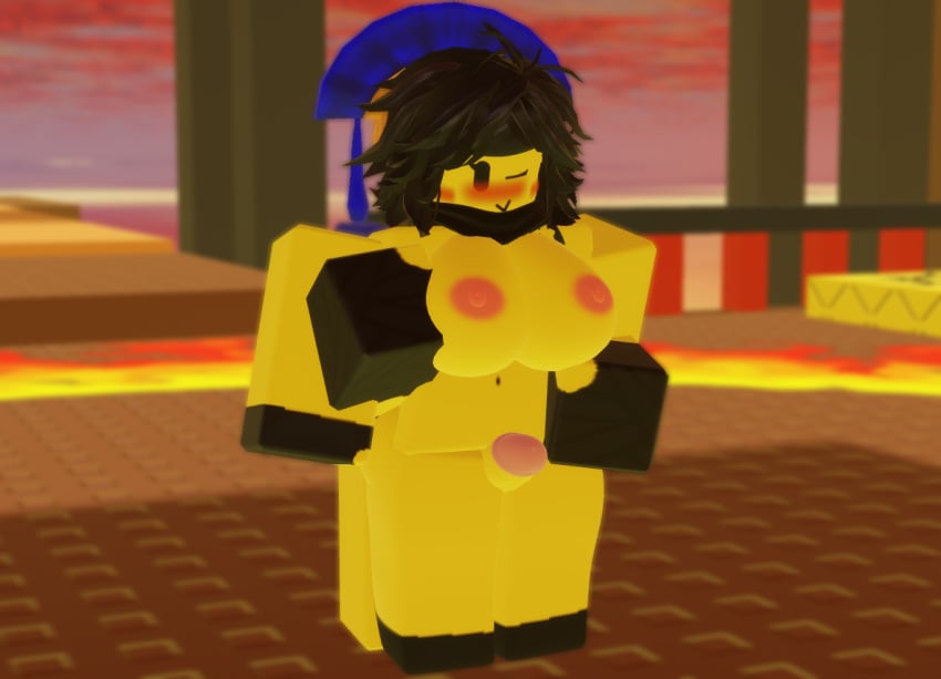 1boy 1girls 3d :> black_gloves black_hair black_scarf blush female gloves made_using_roblox male roblox roblox_game sai_battler_(the_battle_bricks) scarf self_upload sex spartan_battler_(the_battle_bricks) the_battle_bricks thigh_sex tumore wompwompsad yellow_body yellow_skin