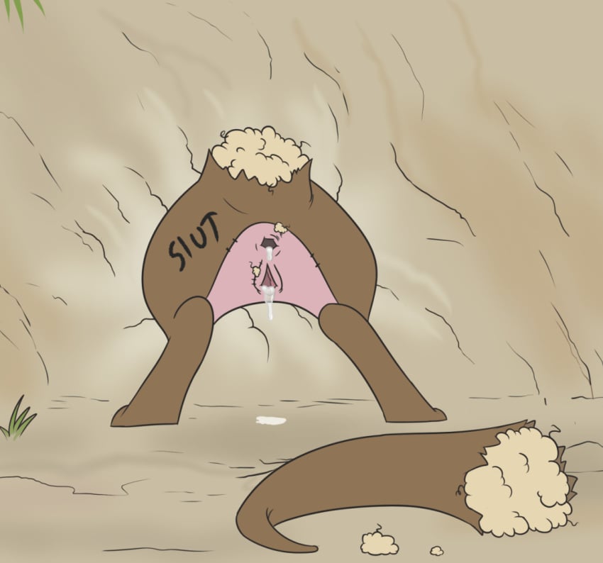 2019 animate_inanimate anthro anus ass bodily_fluids body_writing brown_body colored cum cum_drip cum_in_ass cum_in_pussy cum_inside cum_on_ground digital_drawing_(artwork) digital_media_(artwork) digitigrade digitigrade_anthro dirt dismemberment disney dripping female genital_fluids genitals grass graveshift kanga kangaroo living_plushie macropod mammal marsupial mature_anthro mature_female mother_(lore) multicolored_body parent_(lore) pink_body plant plush_stuffing plushie pussy ripped_seam seam_(sewing) semi-anthro severed_body_part severed_tail solo stitch_(sewing) stuck stuck_in_hole submissive submissive_female tail through_wall winnie_the_pooh_(franchise)