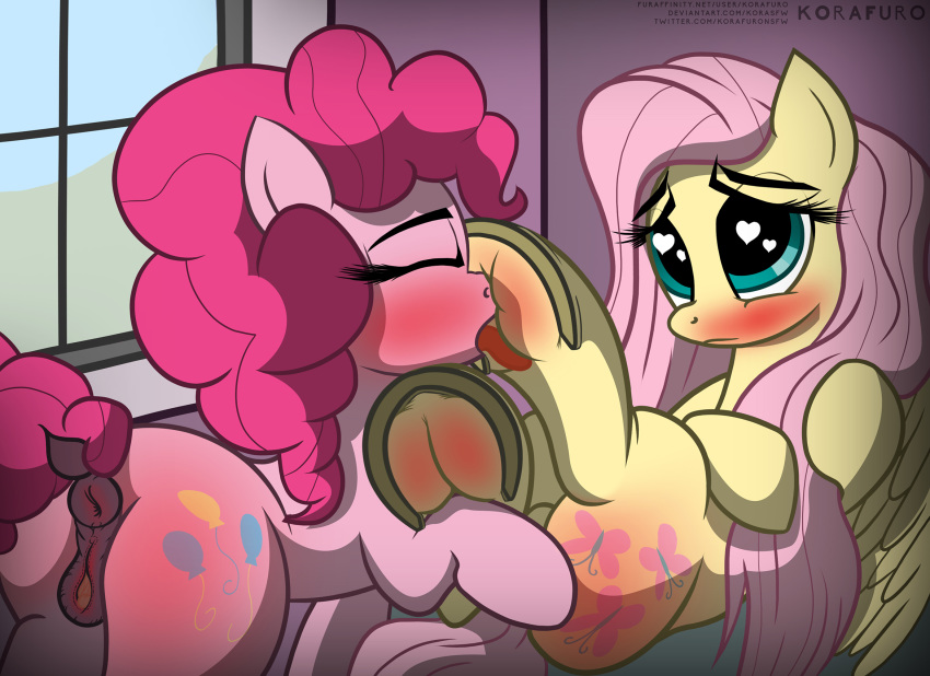 <3_eyes 2019 aged_up anatomically_correct anatomically_correct_anus animal_genitalia animal_pussy anus ass bed blush brony clitoris colored cutie_mark digital_media_(artwork) duo equid equine equine_pussy female female/female feral feral_on_feral flutterpie fluttershy_(mlp) friendship_is_magic fur gaping gaping_pussy hair heart hi_res hoof_blush hoof_fetish hoof_focus hoof_lick hooves horse korafuro licking mammal my_little_pony pinkie_pie_(mlp) pony puffy_anus pussy sex shy tongue tongue_out wings yuri