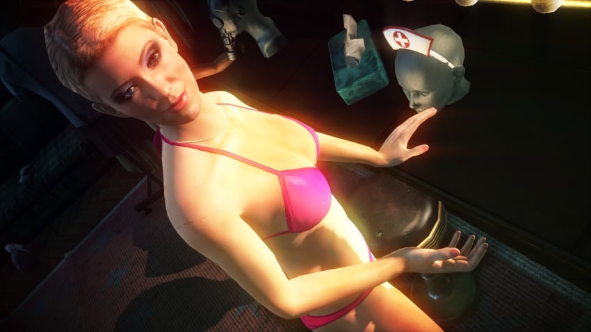 3d bikini blonde_hair breasts deane_rudy dressing_room edit hitman hitman_absolution io-interactive marilyn_brown pink_hair screenshot screenshot_edit shiny_clothes stage strip_club stripper video_games