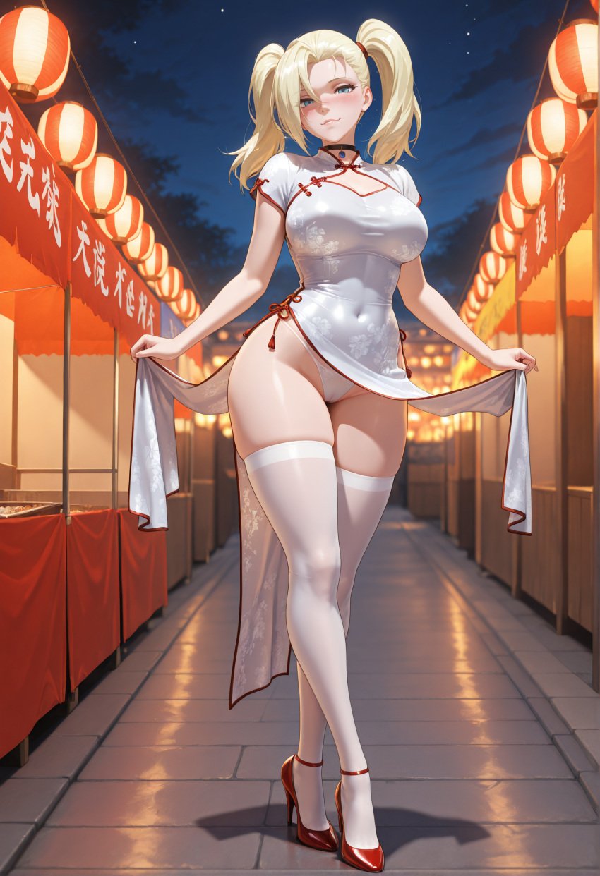 ai_generated big_ass big_breasts china_dress chinese_clothes chinese_dress high_heels high_resolution ino_yamanaka large_breasts naruto naruto_(series) naruto_shippuden patreon pose posing thick_thighs twintails wide_hips yellow_eyes