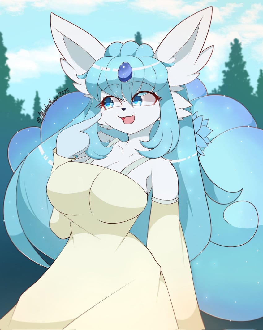 1girls alolan_form alolan_vulpix anthro awintermoose belly breasts cleavage clothed clothing creatures_(company) female female_focus female_only fur furry furry_female furry_only game_freak generation_1_pokemon generation_7_pokemon nintendo pokémon_(species) pokemon pokemon_(species) pokemon_rgby pokemon_sm regional_form_(pokémon) regional_form_(pokemon) tail vulpix