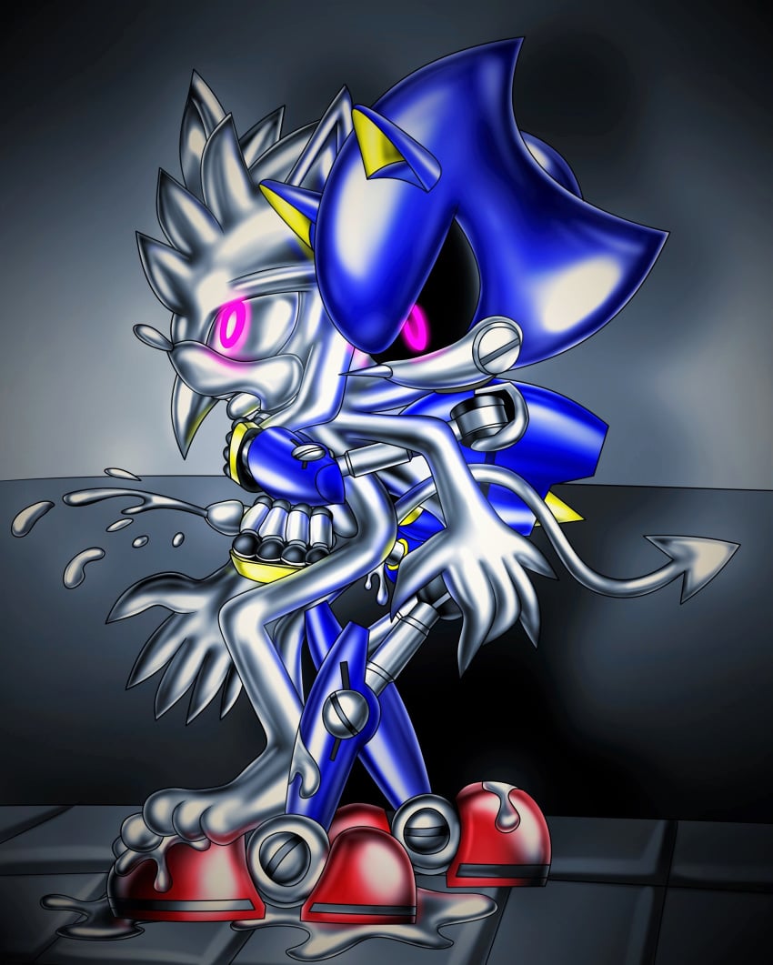 5_toes absurd_res anal anal_sex anthro barefoot cum cum_in_ass cum_inside duo goo_creature hi_res humanoid_penis liquid liquid_metal machine male male_only metal_sonic open_mouth penetration penis robot silverslime slime sonic_(series) t1000 toes transformation yaoi