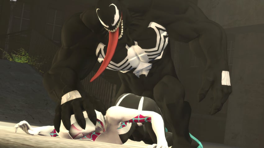 1boy 1girls 3d 5_fingers claws female gwen_stacy hi_res human human_on_humanoid humanoid interspecies male maledom mammal marvel mrflaptastic muscular nude penis sex source_filmmaker spider-gwen spider-man_(series) straight symbiote teeth venom_(marvel) video_games villain_on_hero