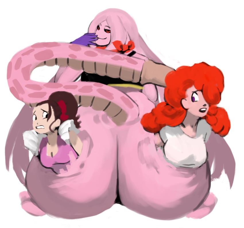 absorbtion absorption_vore angela_(dragon_ball) ass ass_absorption big_ass cocoa_amaguri dragon_ball dragon_ball_super dragon_ball_z female_pred female_prey huge_ass huge_butt human_prey looking_at_viewer looking_back majin majin_muchi_(hamilton4) multiple_prey smile smug smug_smile thesonier103 unwilling_prey vore