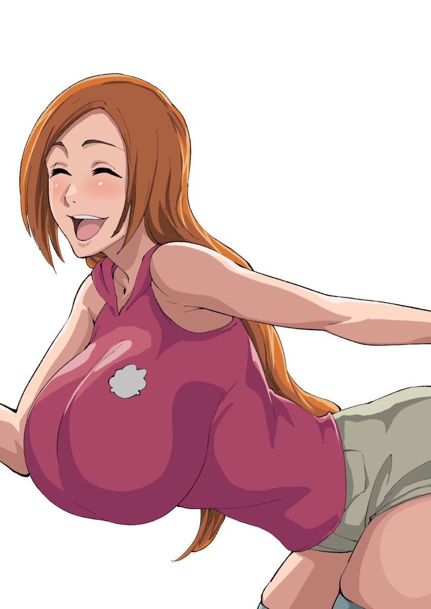 1girls big_ass big_breasts big_butt big_thighs bleach bleach:_the_thousand-year_blood_war breasts female female_only housewife huge_ass huge_breasts huge_butt huge_thighs inoue_orihime iwao178 large_breasts only_female oppai orange_hair shorts smile smiling smiling_at_viewer sole_female solo thick_thighs thighs voluptuous wide_hips