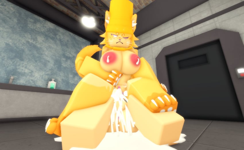 1boy 1girls 3d anthro balls breasts catte_(kaiju_paradise) cock cum cum_in_pussy cum_inside cumshot embarrassed female furry human impregnation kaiju_paradise lactating male male/female pink_nipple ravenuwu roblox roblox_game robloxian self_upload sex unwanted_cumshot unwanted_impregnation vaginal_penetration