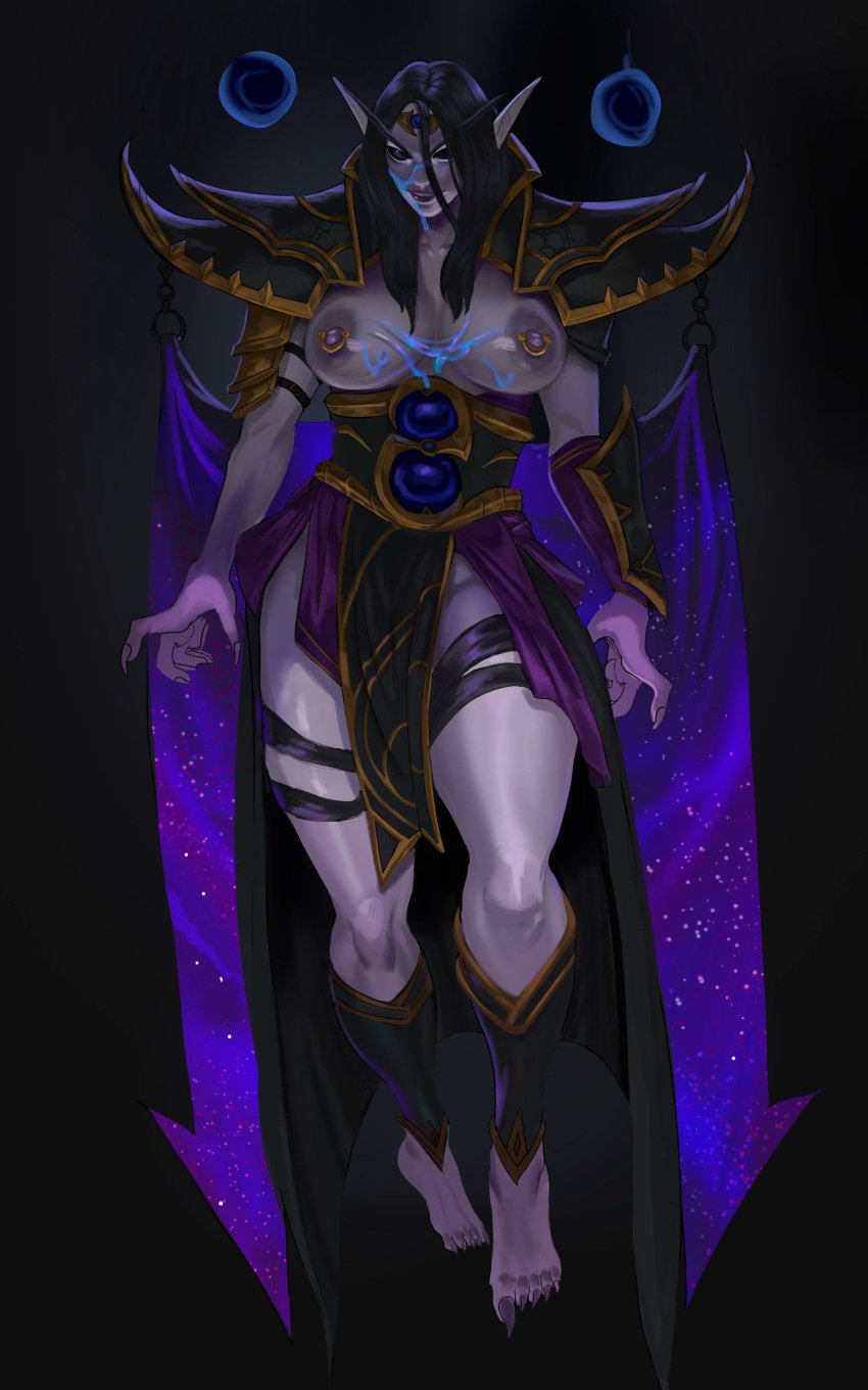 breasts breasts_out bremonqueen female nipple_piercing void_elf warcraft world_of_warcraft xal'atath