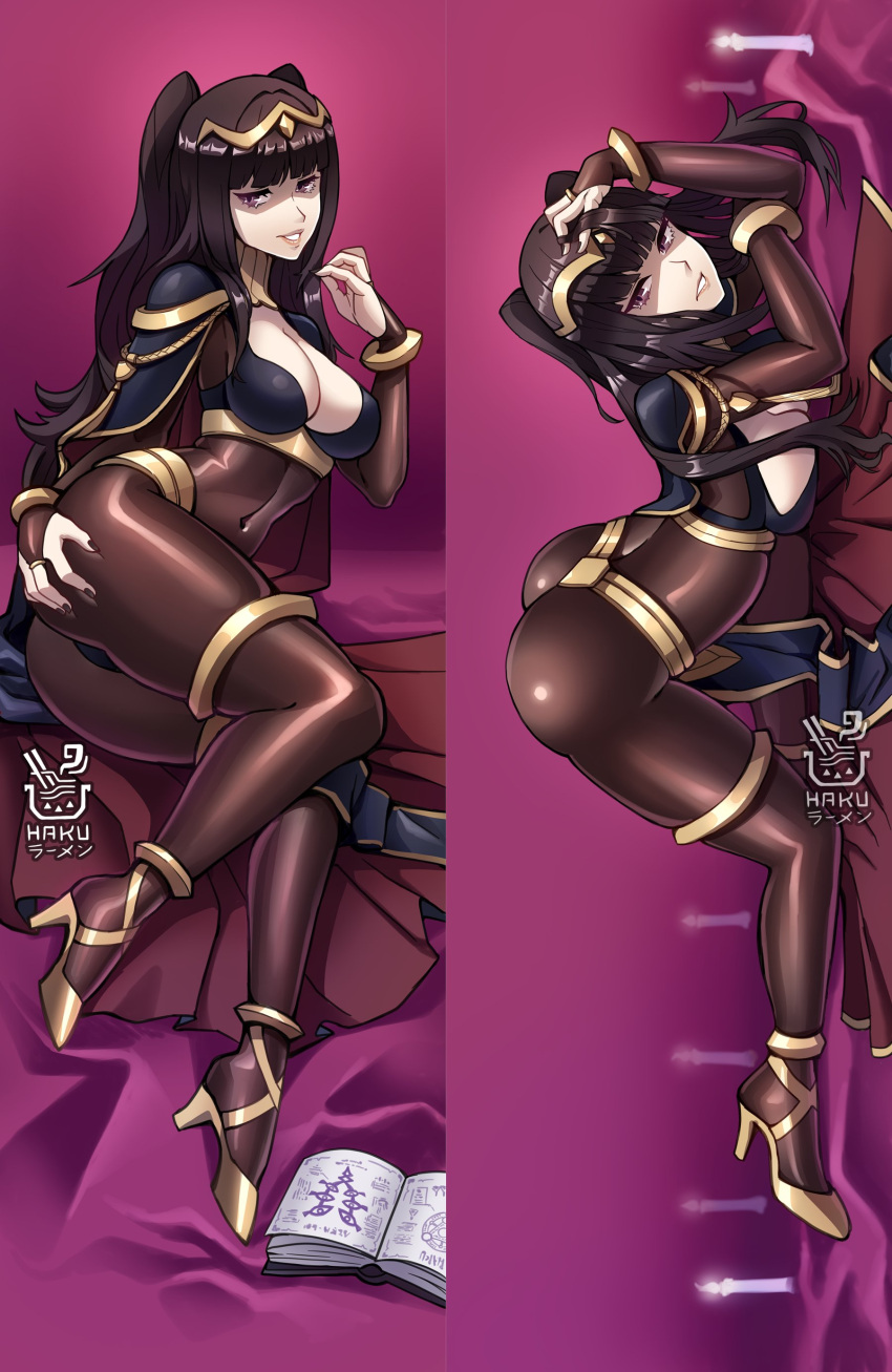 ass bodystocking breasts clothed clothing female female_only fire_emblem fire_emblem_awakening hakuramen high_heels nintendo solo tagme tharja_(fire_emblem) white_skin