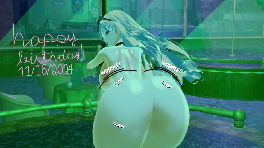 1girls ass ass_focus big_ass big_butt blonde_female blonde_hair breasts bubble_butt clapping_cheeks club danganronpa female female_only headwear high_resolution highres huge_ass huge_breasts huge_butt hugeassfan iruma_miu koikatsu large_ass long_hair looking_at_viewer messy_hair motion_lines naked naked_female nude nude_female pole pole_dancing sideboob solo solo_female solo_focus text thick_ass twerking