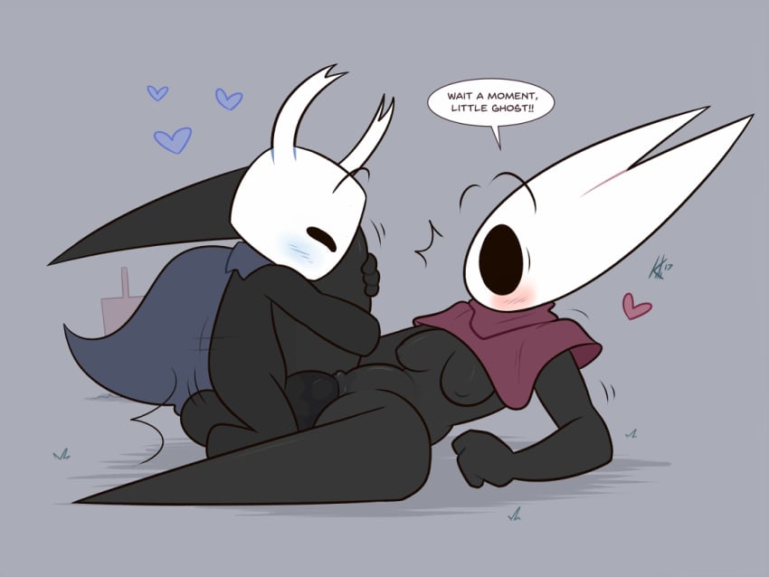 2017 anthro anthro_on_anthro arthropod balls big_penis black_eyes black_skin blush bottomless bouncing_balls breasts cape clothed clothing dark_skin dialogue duo english_text erection female grass grey_background heart hollow_knight hornet_(hollow_knight) humanoid humanoid_penis incest insects kilinah leg_glider_position leg_grab lying male male_penetrating melee_weapon mostly_nude motion_lines on_side outerwear outside penetration penis protagonist_(hollow_knight) raised_leg red_cape sex siblings signature simple_background size_difference small_but_hung small_dom_big_sub smaller_male speech_bubble straight surprise text vaginal vaginal_penetration video_games wasp weapon