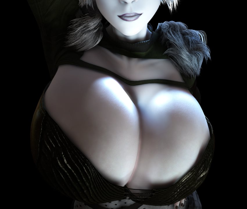 1girls 3d 3d_(artwork) alternate_breast_size big_hair boob_window breasts breasts_bigger_than_head breasts_focus chiana cleavage cleavage_cutout cleavage_window close-up clothed clothed_female curvy farscape female female_only female_solo fingerless_gloves front_view gigantic_breasts gloves goth goth_girl grey-skinned_female grey_hair grey_skin hourglass_figure huge_breasts looking_at_viewer medium_hair nipples nipples_visible_through_clothing pale-skinned_female pale_skin shoulder_tuft silver_hair slim_waist solo solo_female thick_thighs thighs upper_body vaako white_hair wide_hips