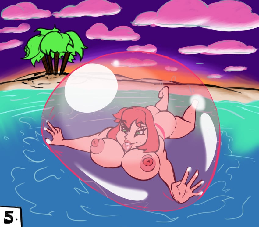 anthero ass big_ass big_breasts big_butt breasts bubble comic_page female female_only naked naked_female nude nude_female red_hair sand tagme