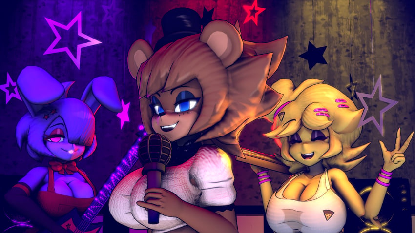 bear_girl bonfie chicken_girl chiku fexa five_nights_at_freddy's fox_girl frenni_fazclaire jacitheanimator rabbit_girl source_filmmaker_(artwork)