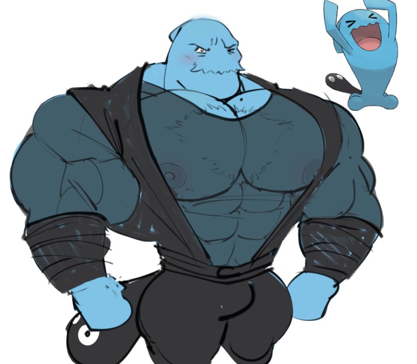 bara big_muscles bulge clothing flaccid male male_only muscles muscular nintendo pokémon_(species) pokemon pokemon_(species) ripped-saurian solo solo_male wobbuffet