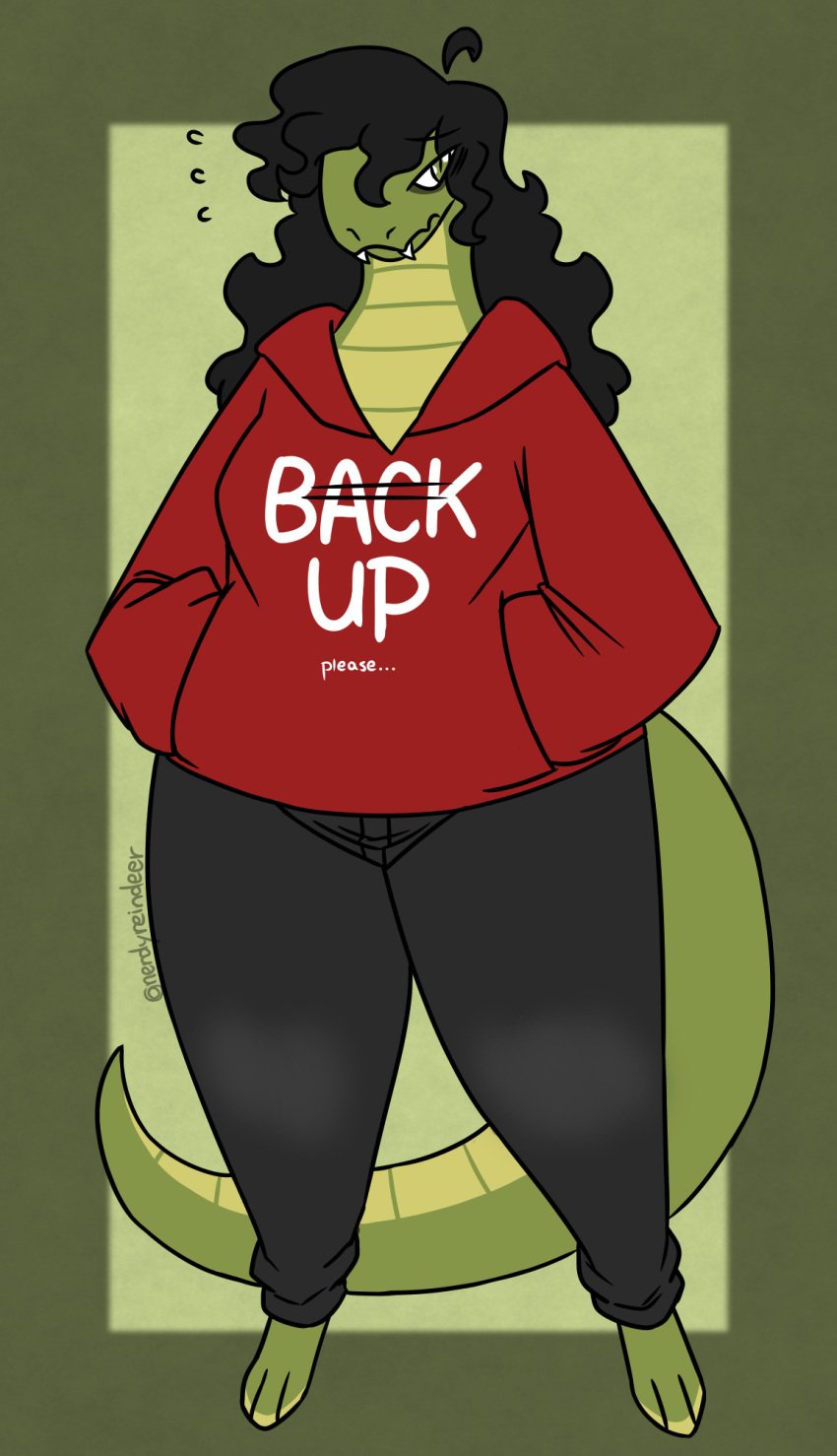 big_breasts breasts female hoodie nerdyreindeer reptile snake tagme thick_thighs wide_hips