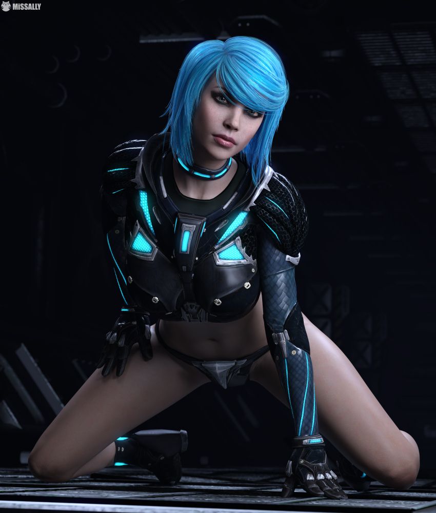 3d blue_hair female human looking_at_viewer missally nyx_(quake_champions) quake quake_champions video_games