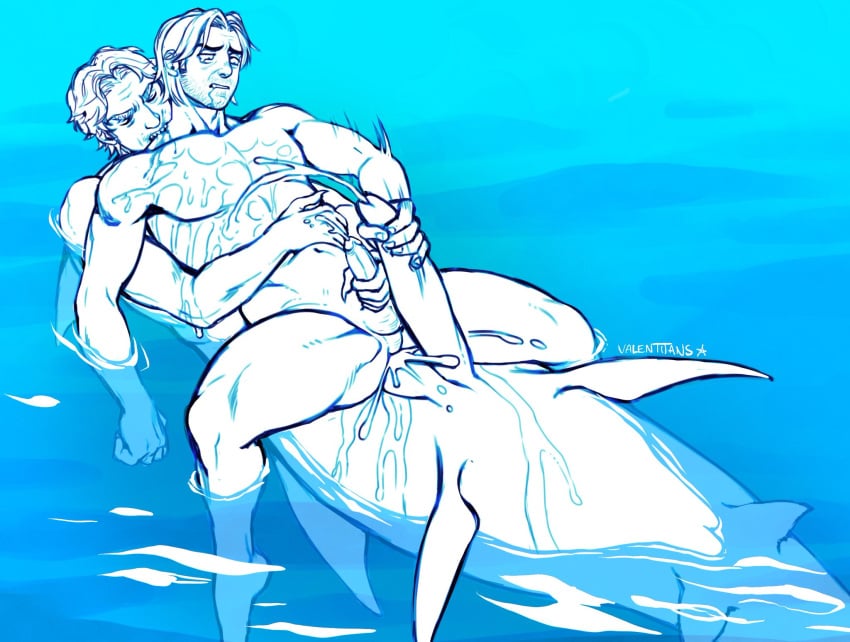 2boys curly_(mouthwashing) half_human jimmy_(mouthwashing) mouthwashing sea_creature valentitans yaoi